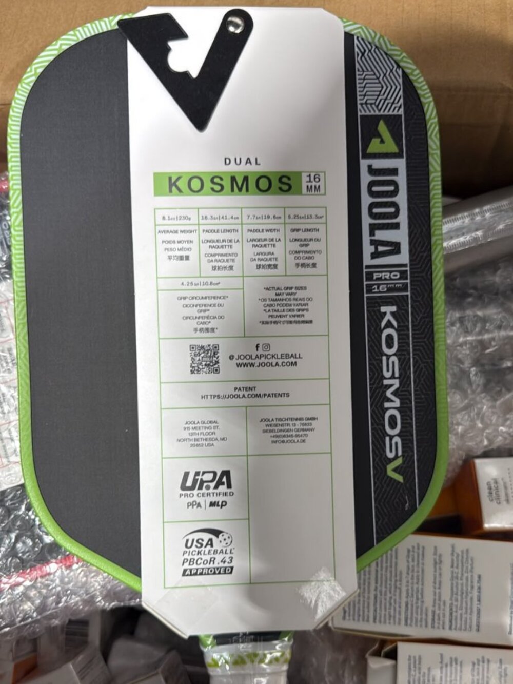JOOLA Kosmos Pro 16mm Pickleball Paddle Dual Carbon Fiber USA Approved New